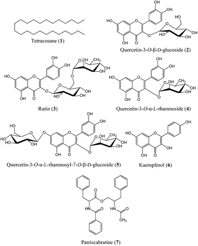 Figure 1.  Chemical structures of isolated compounds 1–7.