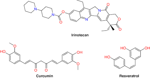 Figure 2. Structures of some natural products drugs used in colorectal cancer.