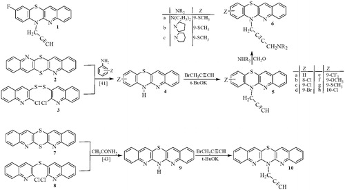Scheme 1. Synthesis of quinobenzothiazines 4–6 and diquinothiazines 9 and 10.