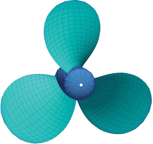 Figure 5. Discretized geometry of DTMB 4119 propeller.