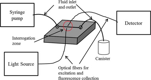 Figure 4. Schematic diagram of a simple microfluidic optical sensor setup.