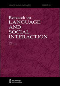 Cover image for Research on Language and Social Interaction, Volume 26, Issue 2, 1993