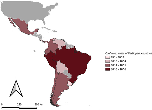 Figure 1 Confirmed Covid Cases Geographic Distribution of Responding National Ophthalmological and Retina Societies.2020, America.