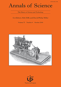 Cover image for Annals of Science, Volume 75, Issue 4, 2018