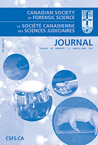 Cover image for Canadian Society of Forensic Science Journal, Volume 48, Issue 2, 2015