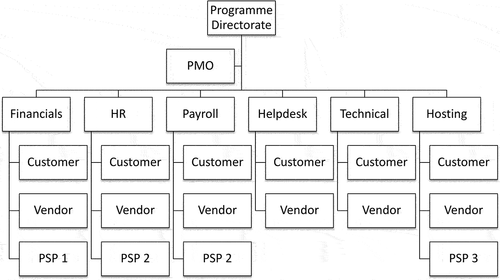 Figure 1. Structure of the RM Programme with respect to project teams and their composition.