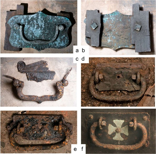 FIG. 16 Grips and grip plates from Vaults 1 and 2 (photos by J.R. Peterson).