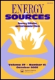 Cover image for Energy Sources, Part A: Recovery, Utilization, and Environmental Effects, Volume 32, Issue 20, 2010