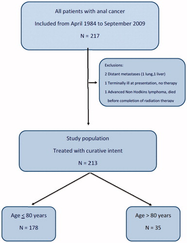 Figure 1. Flow chart over anal cancer patients included in the study.