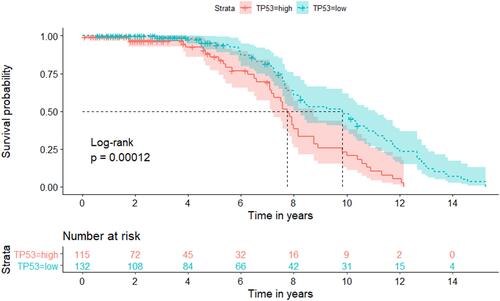 Figure 9 TP53 survival curve.