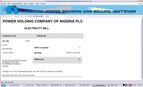 Figure 11. Energy bill.