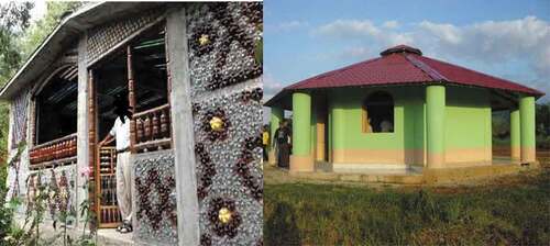 Figure 3. Showing completed houses built with plastic bottle bricks.