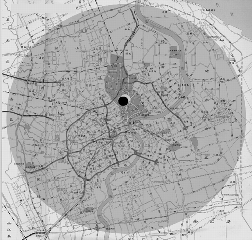 Figure 1 Location of the Hongkou North district within the city centre of Shanghai.