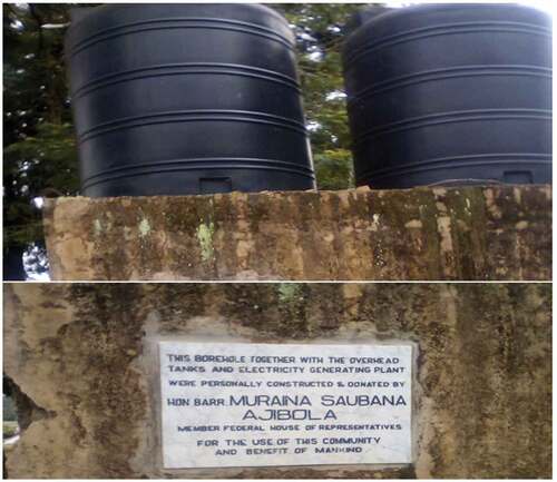 Figure 3. Politically motivated solar-powered borehole at Idere, Ibarapa Central LGA.