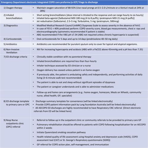 Figure 2 E-ICP final version for implementation in the Emergency department.