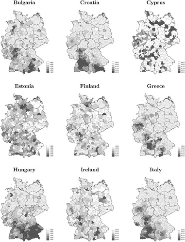 Figure 2. Representation of workers from European countries I.