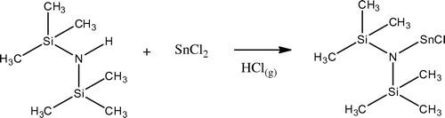 Scheme 1. Coordination of hexamethyldisilazane to tin(II) chloride.