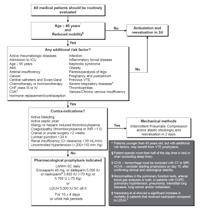 Figure 1 Algorithm for VTE prevention in hospitalized medical patients.
