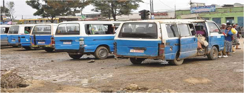 Figure 12. Minibus taxis waiting for passengers at terminals.