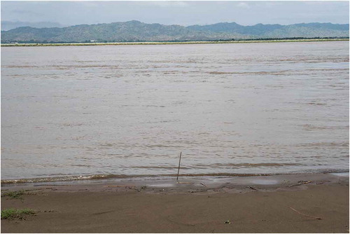 FIGURE 2 Saltating sediments held in suspension in the Ayeyarwaddy River, Bagan, Myanmar, September 2019. Photograph by the author
