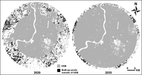 Figure 5.  UGBs of 2020 and 2035.