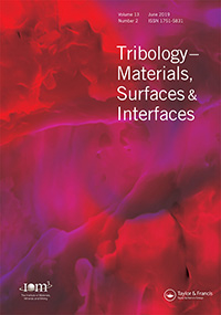 Cover image for Tribology - Materials, Surfaces & Interfaces, Volume 13, Issue 2, 2019