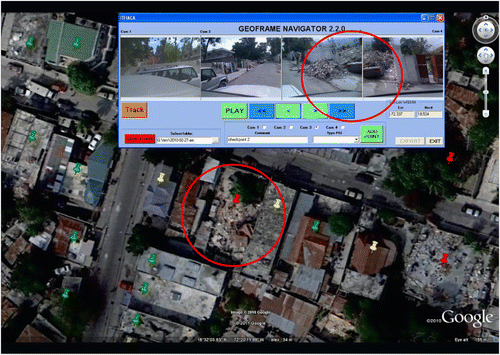 Figure 9. Comparison of a building damage classification on the aerial orthoimage and on the LCMMS frames – Classification agreement example.