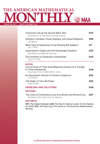 Cover image for The American Mathematical Monthly, Volume 128, Issue 7, 2021