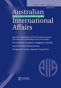 Cover image for Australian Journal of International Affairs, Volume 71, Issue 1, 2017