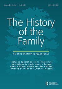 Cover image for The History of the Family, Volume 26, Issue 1, 2021