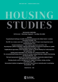 Cover image for Housing Studies, Volume 38, Issue 8, 2023