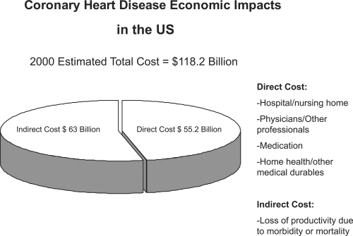 Figure 1 The economic impact of coronary heart disease in the United States (CitationAHA 2000).