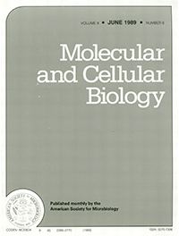 Cover image for Molecular and Cellular Biology, Volume 9, Issue 6, 1989
