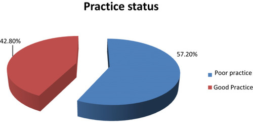 Figure 4 Practice status among students toward Covid-19 in Mizan Tepi University, southwest Ethiopia, 2020, n=402.