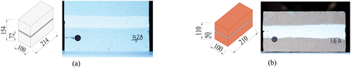 Figure 2. (a) Calcium-silicate and (b) clay brick masonry couplets.