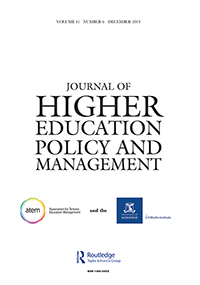 Cover image for Journal of Higher Education Policy and Management, Volume 41, Issue 6, 2019