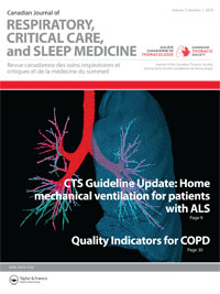 Cover image for Canadian Journal of Respiratory, Critical Care, and Sleep Medicine, Volume 3, Issue 1, 2019