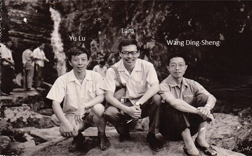Figure 6. Lam and his two colleagues from the Institute of Physics in Lushan (Aug. 1978), who became academicians of the Chinese Academy of Sciences. Yu Lu went on to win The American Institute of Physics (AIP) 2007 Tate Medal for Leadership in International Physics.