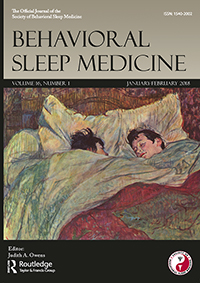 Cover image for Behavioral Sleep Medicine, Volume 16, Issue 1, 2018