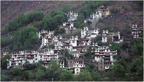 Figure 2. Image of a Gyalrong Tibetan village (stone blockhouses).