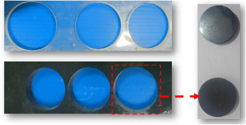 Figure 1. Disc-shape sample extracted from a composite sheet.