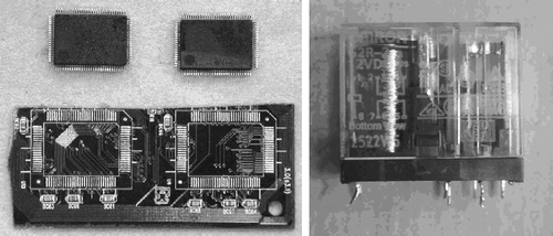 Figure 4 Desoldered SMD components (left) and thru-hole components (right).