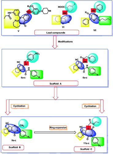 Figure 3. Design strategies of Scaffolds A, B and C.