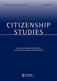 Cover image for Citizenship Studies, Volume 26, Issue 8, 2022