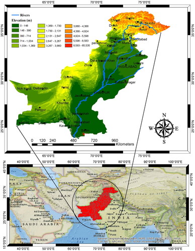 Figure 1. Geographical locations of selected stations.