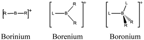 Figure 1 Cationic structures of boron.