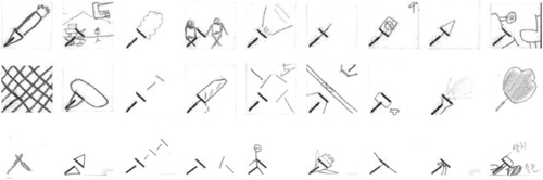Figure 6. Test dataset of WZT 5 stimulus drawing images of students who showed violence