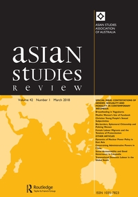 Cover image for Asian Studies Review, Volume 42, Issue 1, 2018