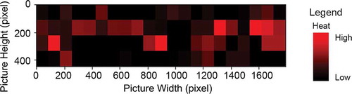 Figure 4. Output of layer 41 of the CNN as a heat map