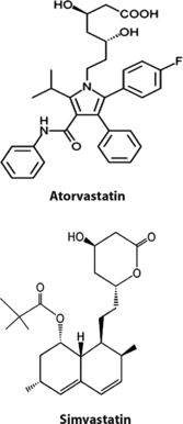 Figure 1 Structures of atorvastatin and simvastatin.